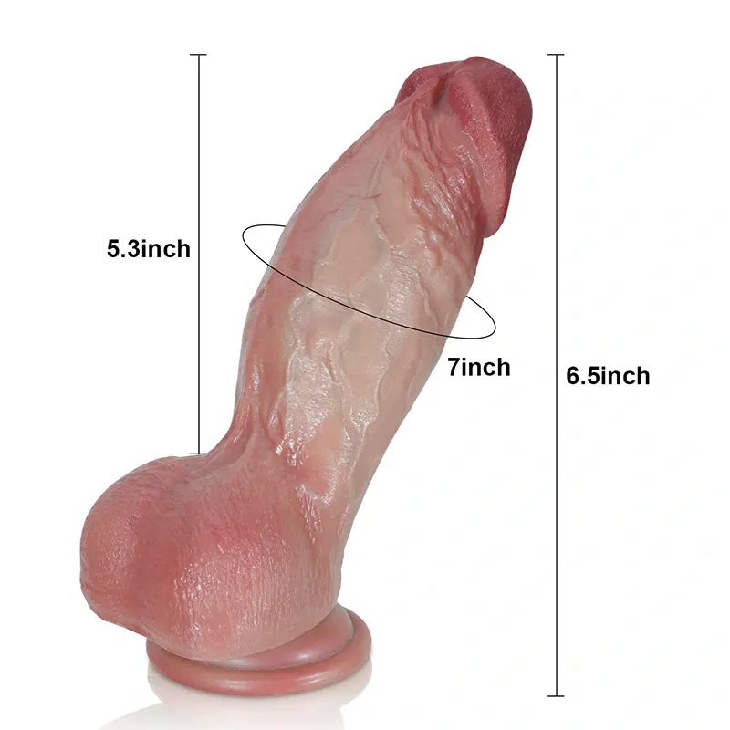 Realistic Fleisch Silikon Dildo Klein - 16.51 cm